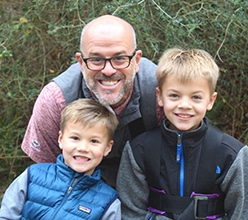 camp director with two campers