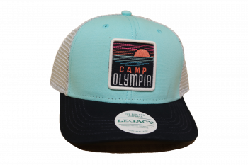 Mint Navy & Silver Trucker Hat
