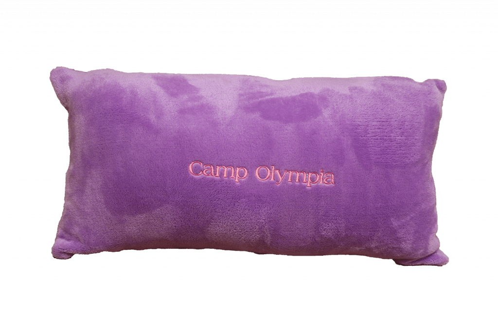 Purple Throw Pillow Camp Olympia