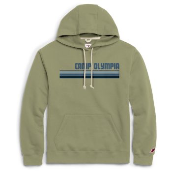 Striped Design Hoodie - Moss