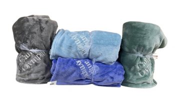 Solid Color Embroidered Blanket