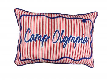 Striped Pillow - Red with Blue Trim